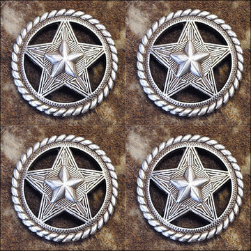 1.5 In Western Nickle Plated Round Conchos Hilason